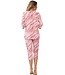 ladies 3/4 sleeve luxury pyjama 'pink animal'