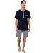 men's cotton-modal shorty set with buttons 'geometric blue'