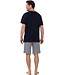 men's cotton-modal shorty set with buttons 'geometric blue'