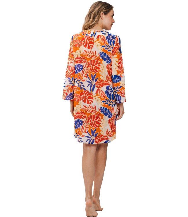woven 'v' neck  3/4 sleeve beach dress 'beach twist'