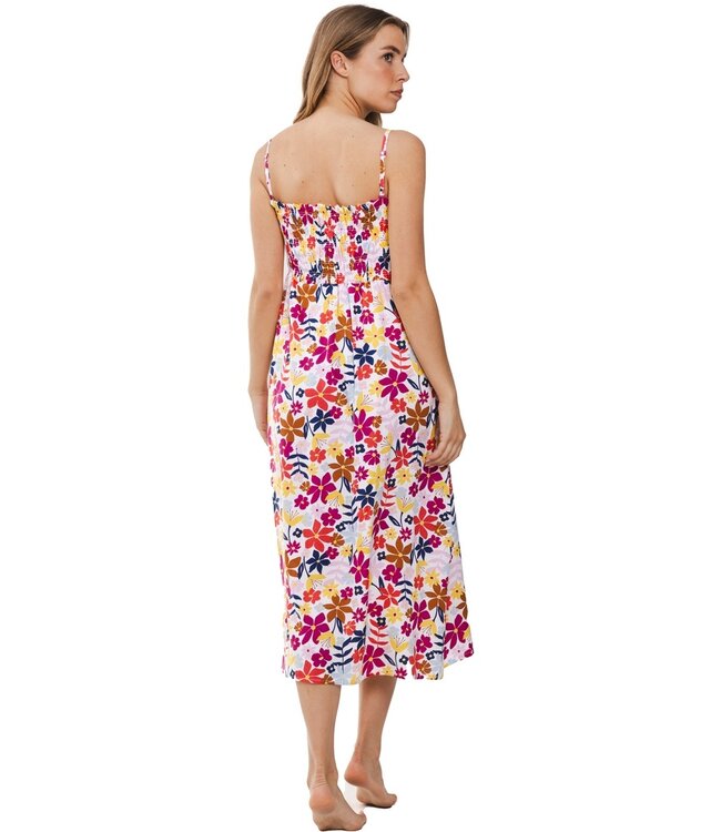 lange spaghetti strandjurk 'fabulous flowers bloom'