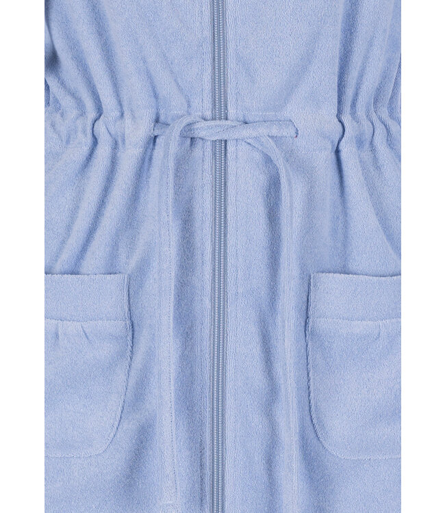 cotton-terry bathrobe with full zip and collar 'blue comfort'