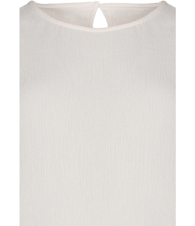 cremekleurige strandtop met korte mouwen
