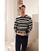 men's 'v 'neck pyjama set with cuffs 'bright stripes'