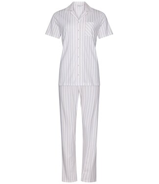 Pastunette full button short sleeve cotton pyjama 'beige stripes'