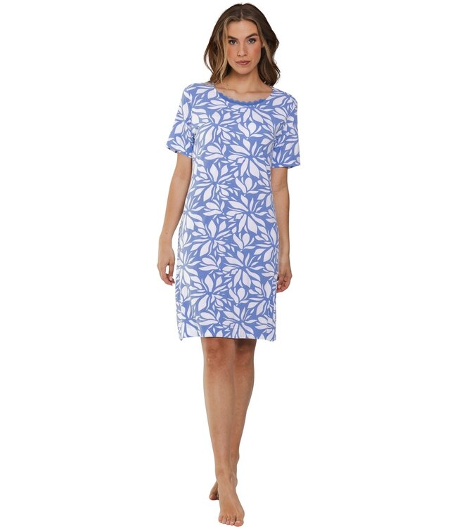 bamboe-mix dames nachthemd met korte mouwen 'mega bold floral'