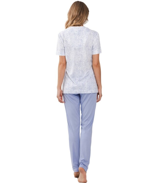 short sleeve cotton-modal pyjama set with buttons 'soft squares'