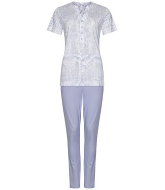 Pastunette Premium Katoen-modal dames pyjama met korte mouwen en knoopjes 'soft squares'