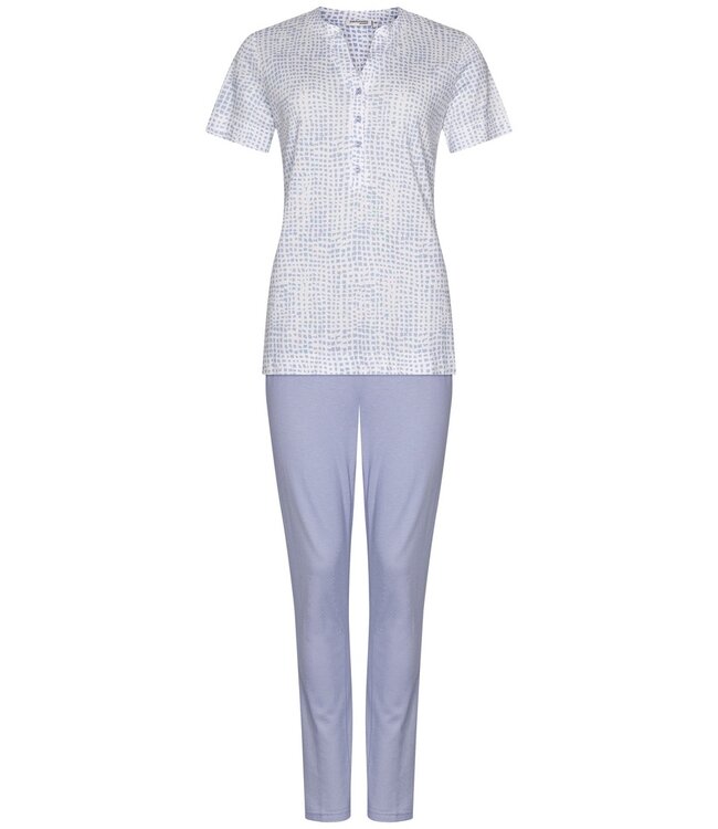short sleeve cotton-modal pyjama set with buttons 'soft squares'
