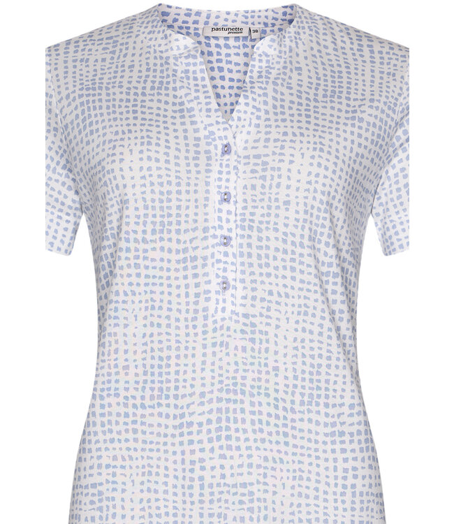 Katoen-modal dames pyjama met korte mouwen en knoopjes 'soft squares'