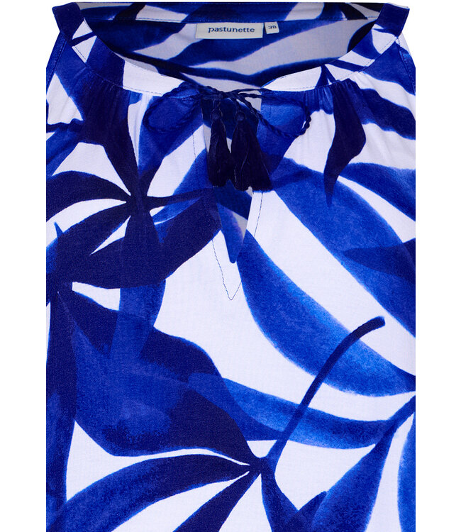 mouwloos v-hals strandjurkje 'paradise leaves'