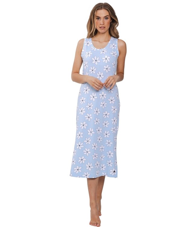 ladies longer length, sleeveless nightdress 'fabulous flower'