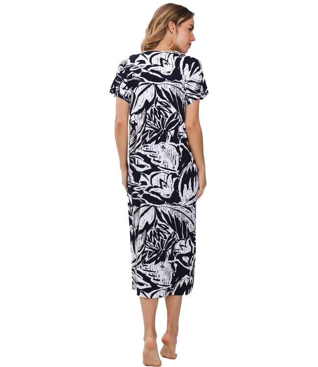 short sleeve 'v' neck beach dress 'floral art'