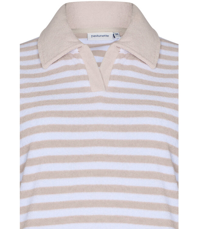 katoen-badstof lounge-nachthemd met korte mouwen 'horizontale strepen'