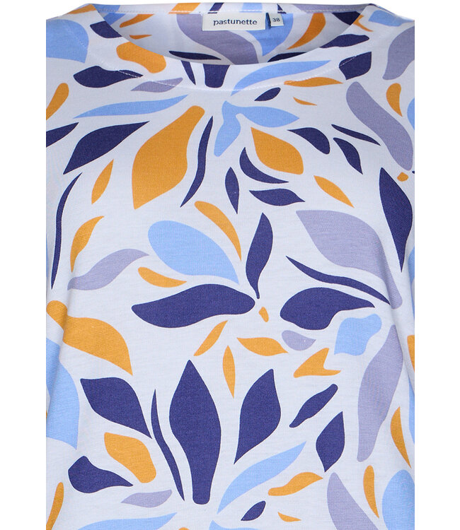 dames nachthemd van katoen-modal met 3/4e mouwen 'graphic leaves'