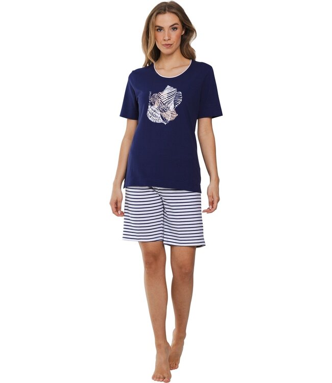 stripey organic cotton shorty set 'seashell dreams'