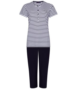 Rebelle trendy pyjama met korte mouw en knopen 'fabulously stripey'