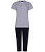 trendy short sleeve pyjama set with buttons 'fabulously stripey'