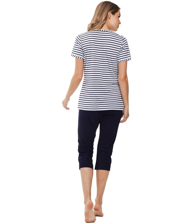 trendy pyjama met korte mouw en knopen 'fabulously stripey'