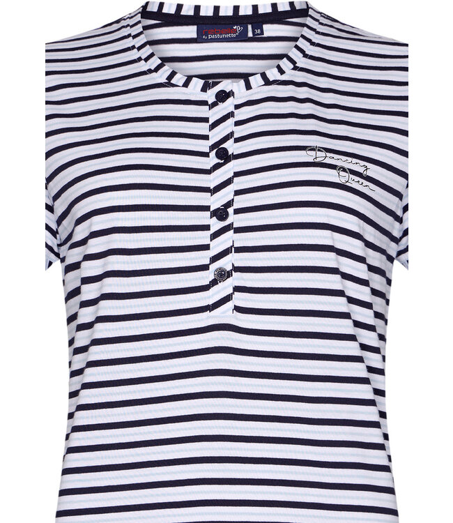 trendy short sleeve pyjama set with buttons 'fabulously stripey'