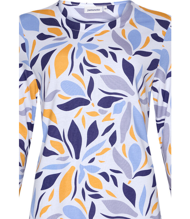 ladies 3/4 sleeve cotton-modal pyjama 'graphic leaves'