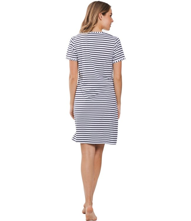 trendy nachthemd met korte mouw en knopen 'fabulously stripey'
