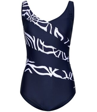 Pastunette Beach soft cup power net swimsuit 'graphic seashell twist'