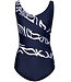 Pastunette Beach soft cup power net swimsuit 'graphic seashell twist'