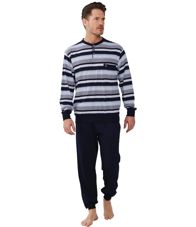 men's cotton pyjama set with buttons 'horizontal stripes'