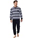 katoenen herenpyjama met knoopjes 'horizontal stripes'