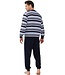 katoenen herenpyjama met knoopjes 'horizontal stripes'