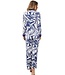 ladies luxury full button pyjama 'watercolour art'
