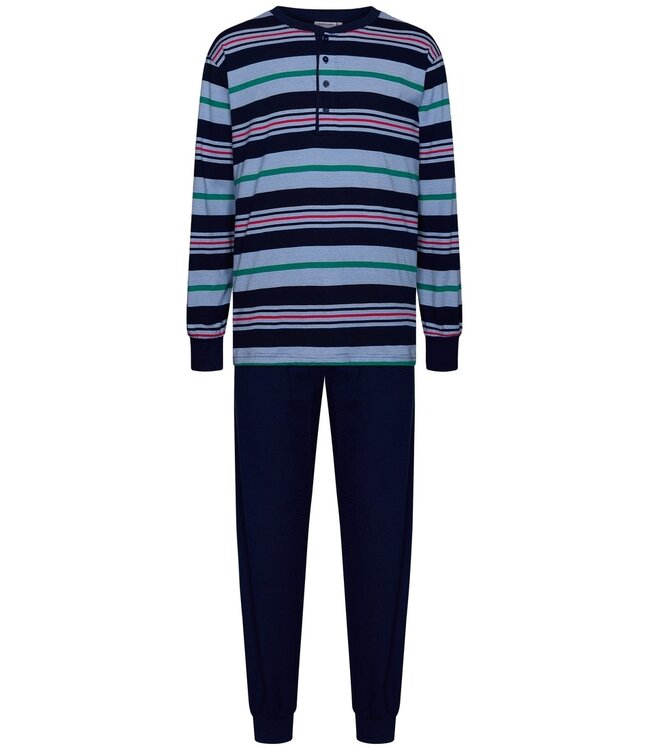 men's cotton pyjama with buttons 'stripey blue'
