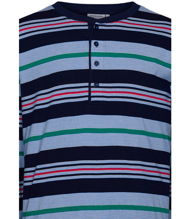 men's cotton pyjama with buttons 'stripey blue'
