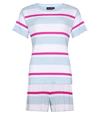 Rebelle short sleeve ladies ribbed shorty set 'summer stripes'