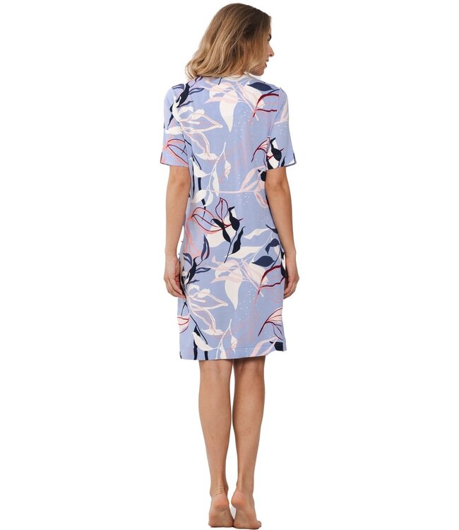 luxe nachthemd met korte mouwen 'floral garden'