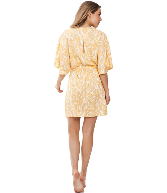 geweven viscose strandjurk 'pineapple paradise'
