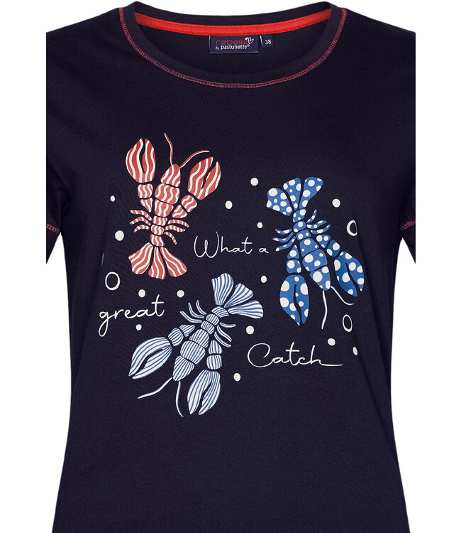 short sleeve organic cotton 3/4 pyjama set 'so catchy'