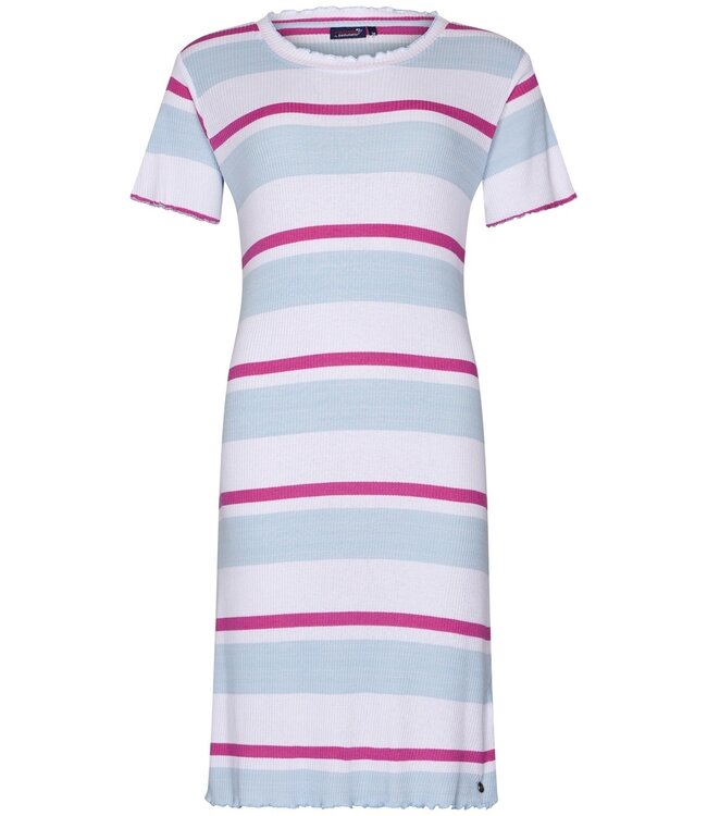 short sleeve ladies ribbed nightdress 'summer stripes'