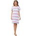 short sleeve ladies ribbed nightdress 'summer stripes'