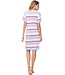 short sleeve ladies ribbed nightdress 'summer stripes'