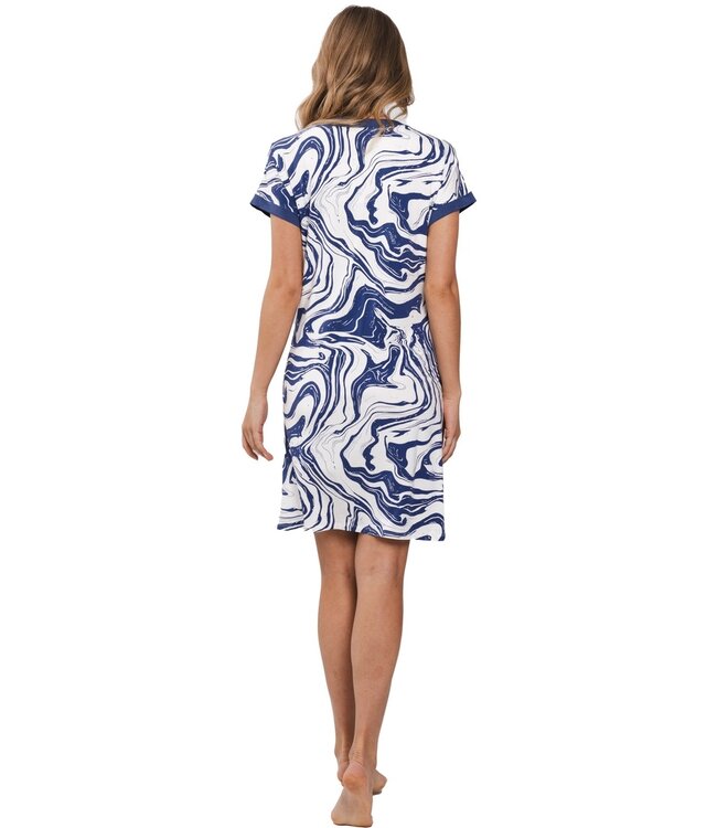 ladies luxury short sleeve nightdress 'watercolour art'