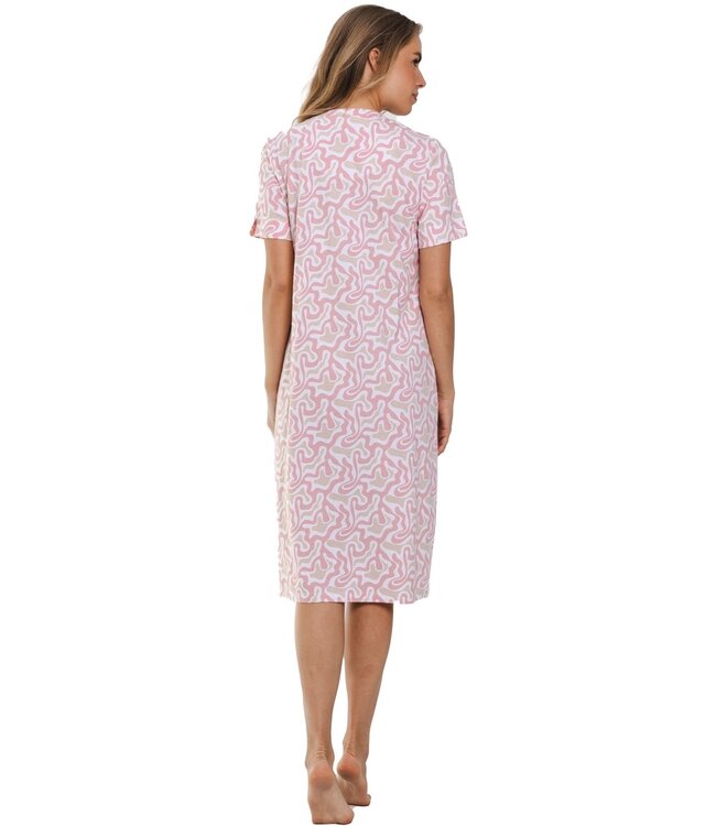 dames nachthemd van katoen met korte mouwen 'floral fusion art'