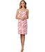 ladies 'v' neck luxury spaghetti nightdress 'pink animal'