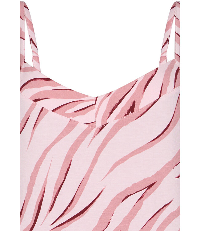 luxe dames spaghetti-nachthemd met v-hals 'pink animal'