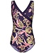 soft cup, v-neck powernet swimsuit 'sunshine flower'
