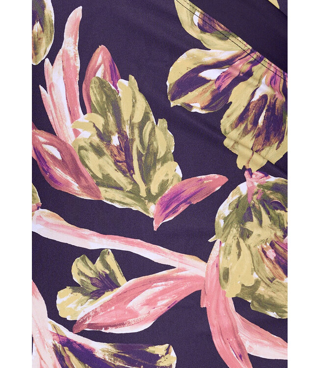 soft cup, v-neck powernet swimsuit 'sunshine flower'