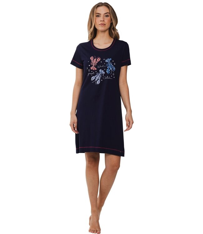 biologisch katoenen nachthemd met korte mouwen 'so catchy'