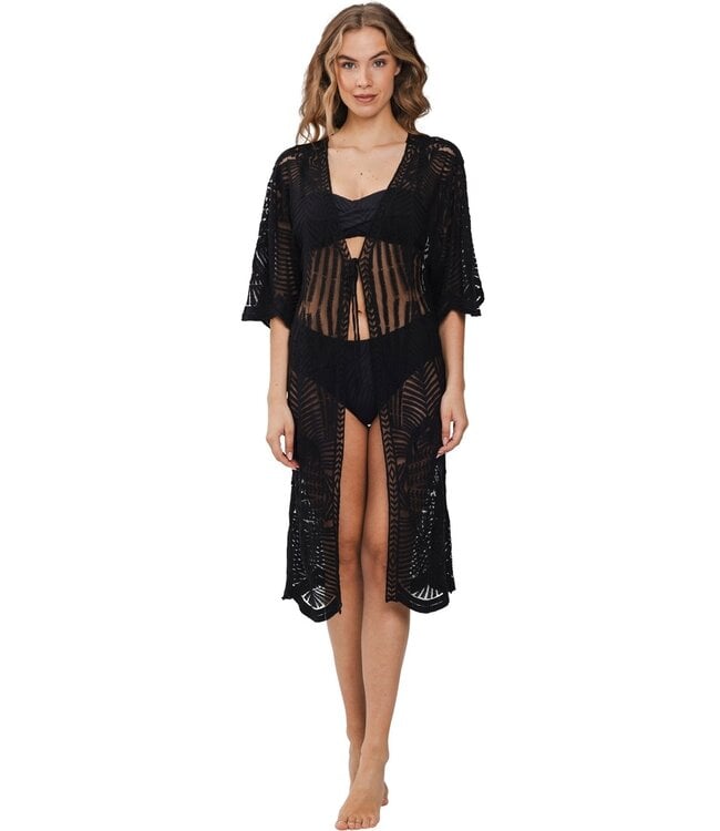zwarte beach cover-up 'chic black'