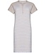 ladies cotton nightdress set with buttons 'stripey beige'